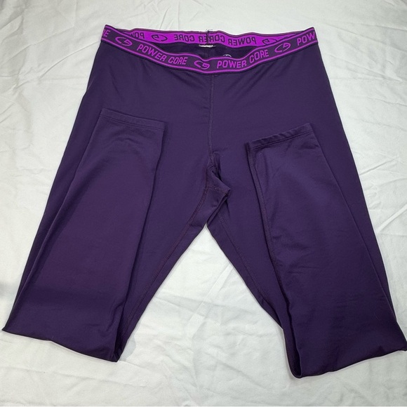 Champion Power Core Fleece Lined Baselayer Stretch Pant Legging Purple Womens XL - Picture 2 of 9